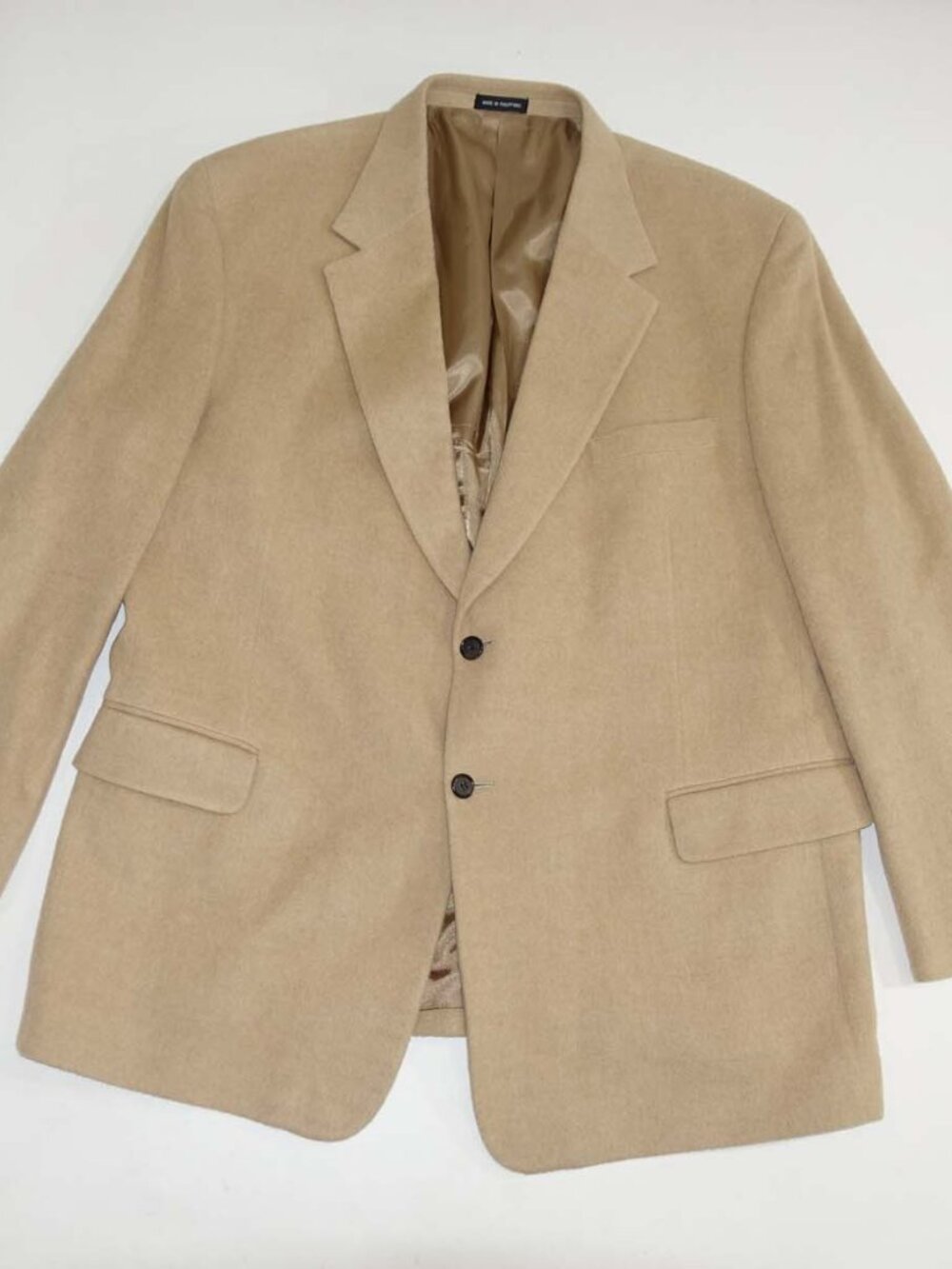 Zino Men's 100% Camel Hair Sports Coat Size 48 Regular Light Brown Blazer 48R